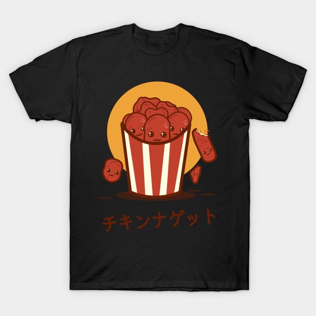 Kawaii Chicken Nuggets shirt foodie porn men women chicken nugget nuggs cartoon T-Shirt by theglaze